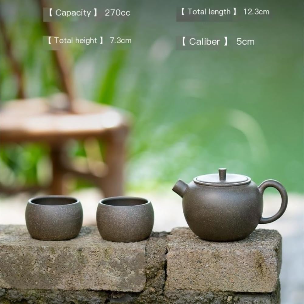 Ceramiczny czajniczek, ręcznie rzeźbiony dzbanek do herbaty w stylu vintage do luźnych liści, matowe wykończenie, idealny dla miłośników herbaty i domowego warzenia, elegancki design na ceremonię lub