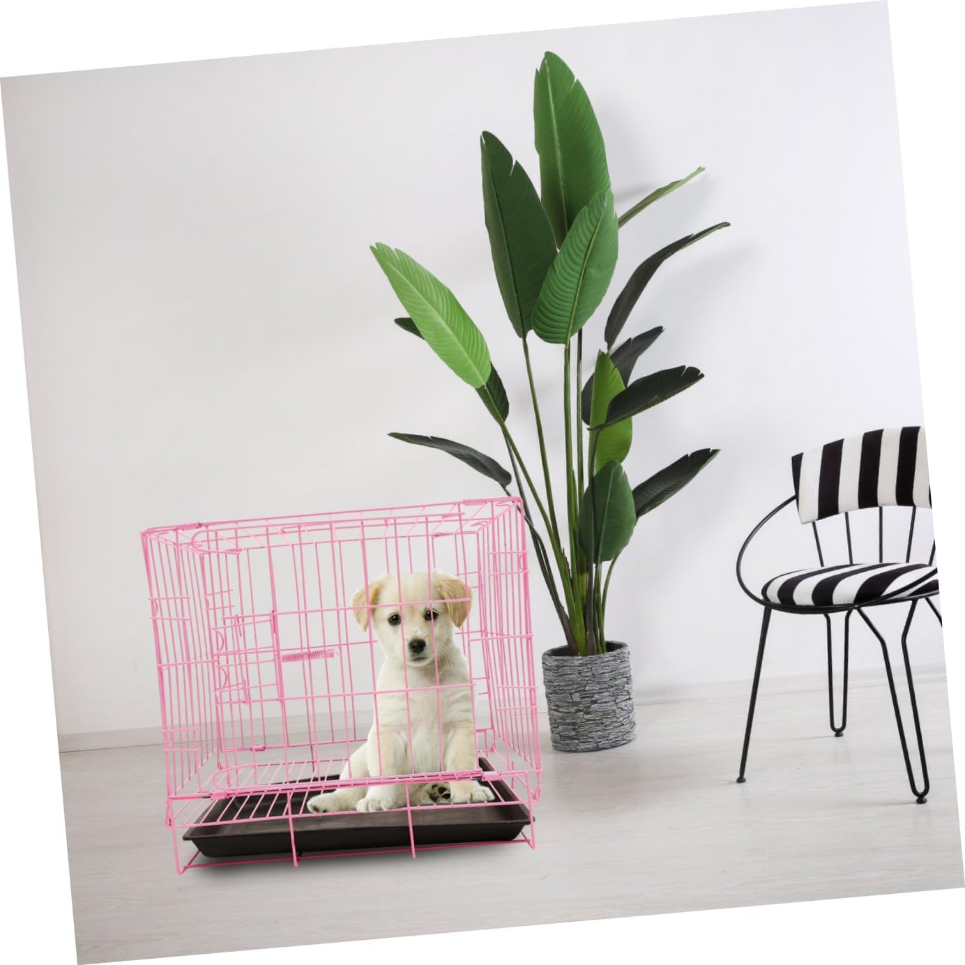 Folding Pet Cage House Pink Small Medium Dog Cat Rabbit Kennel Portable Breathable for Indoor Outdoor Use