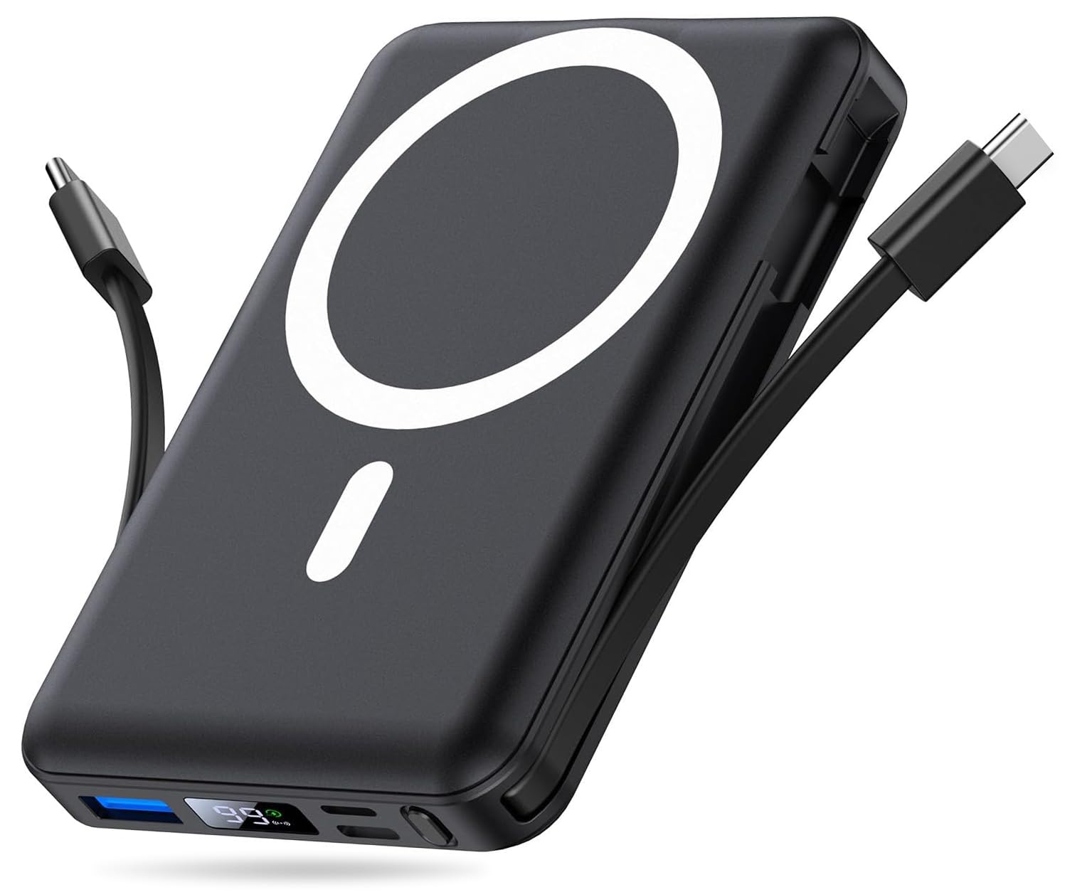 Yiisonger per Magsafe Powerbank 10000mAh, Caricatore Portatile Magnetico Wireless 22,5W, Ricarica Rapida con Display LED e cavo di ricarica USB-C/Lighting per iPhone 16/15/14/13/12 Pro/Pro Max/Plus