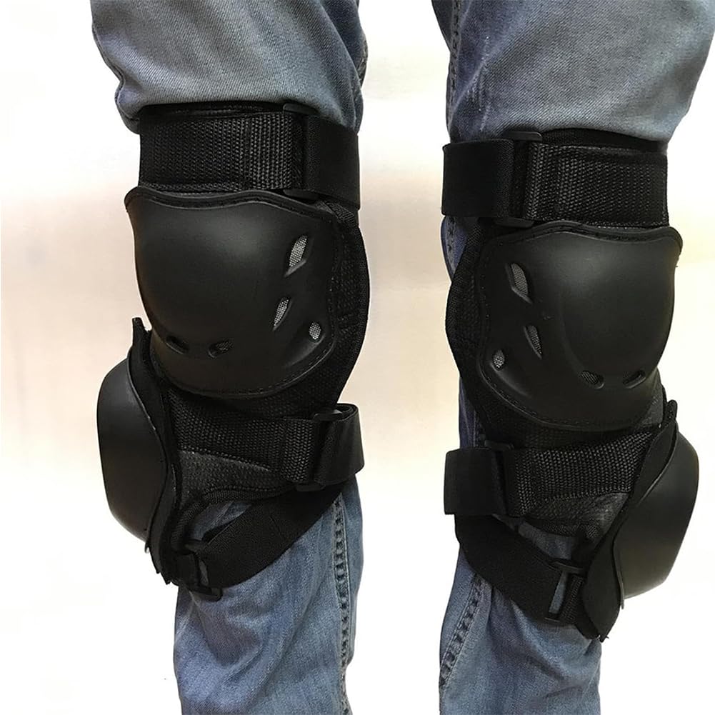 Ginocchiere Motociclistiche, Nero Regolabile Ginocchiera Pads Protettore, Ginocchiere Protezioni per Motocross Comode per Motocross Mountain Biking