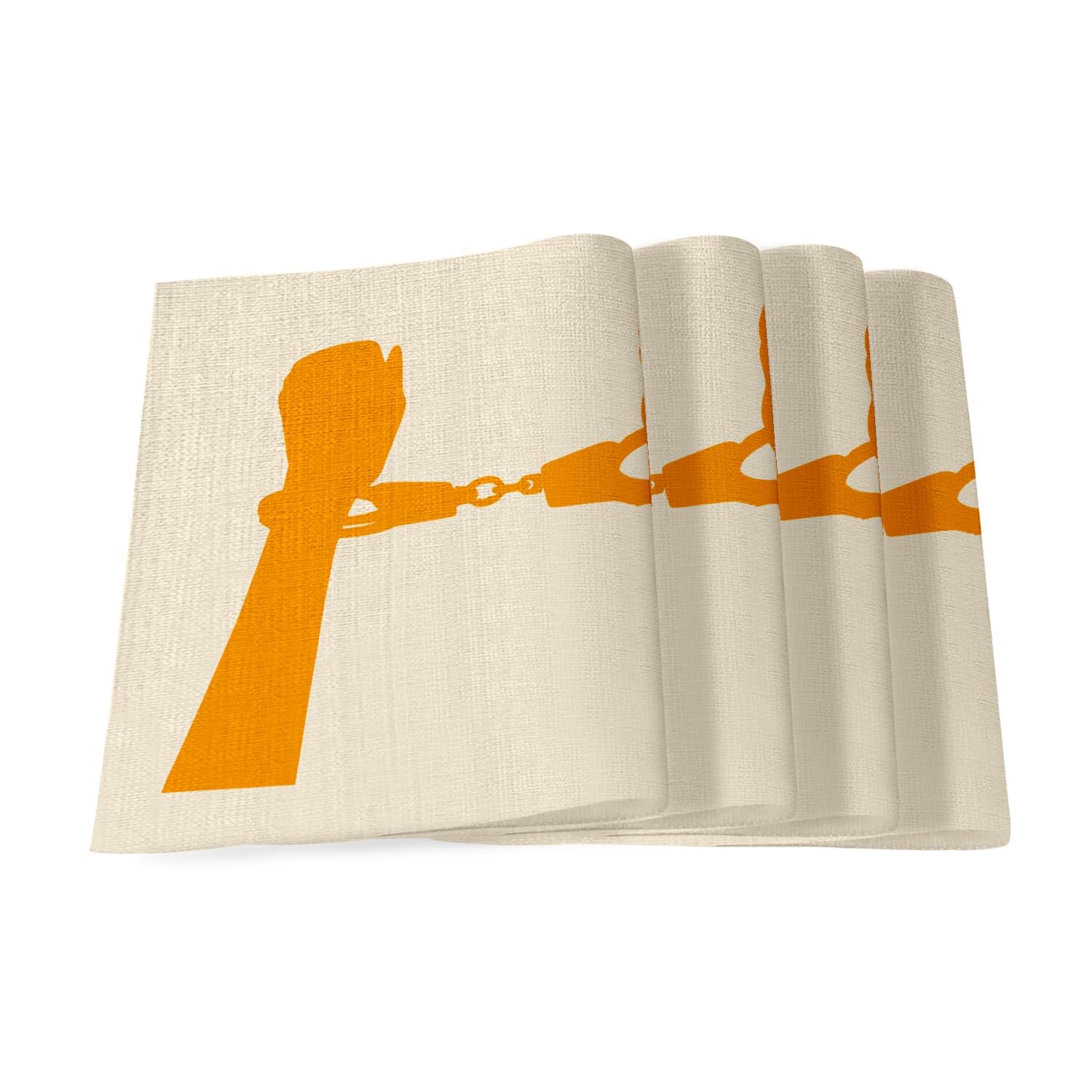 Sets de table en lin Lot de 4 format grand 40x28,5 cm motif Menottes Résistance Rébellion