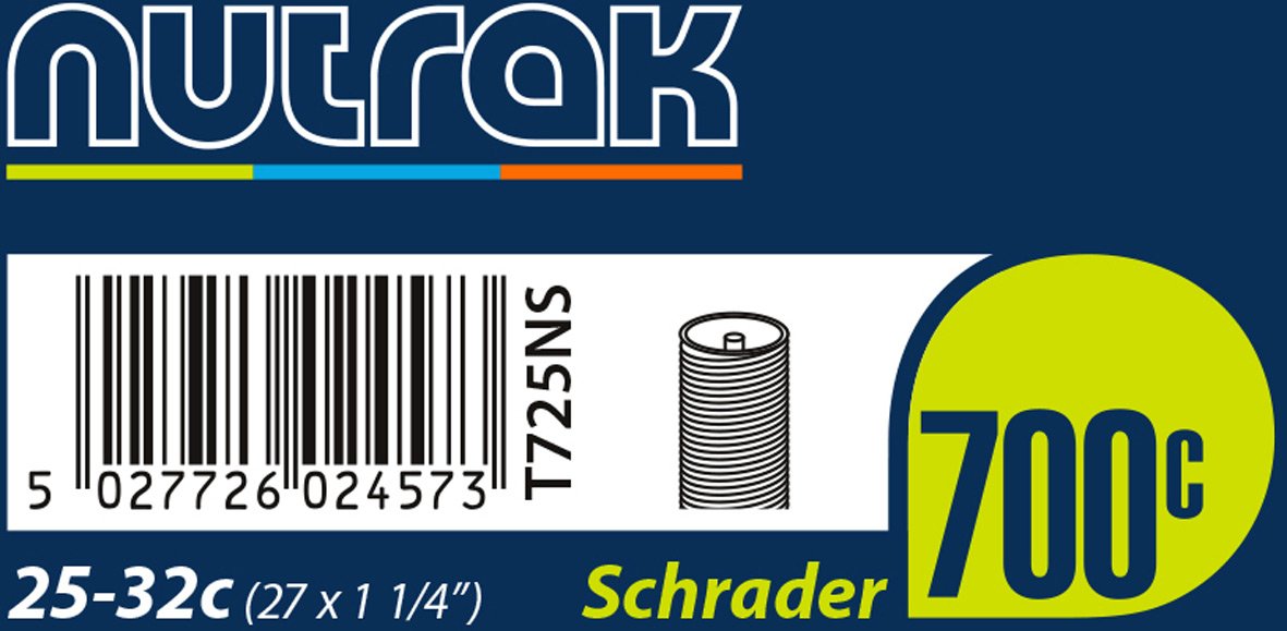 Nutrak 700 x 25-32C (27 x 1-1/4 inch) Schrader inner tube