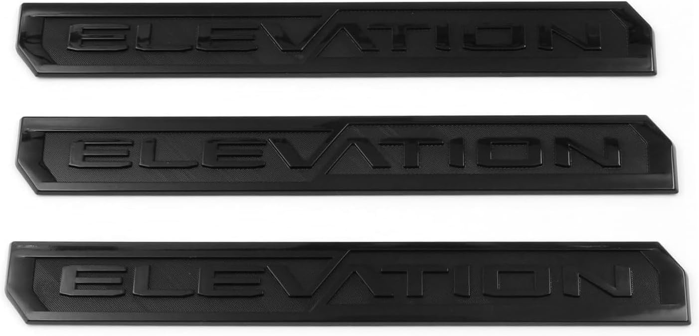 6pack 2019-2026 Sierra Elevation 4x4 Emblem Door Rear Tailgate Nameplate 3D Badge Replacement for Sierra 1500 2500HD 3500HD 84682634 (Gloss All Black)