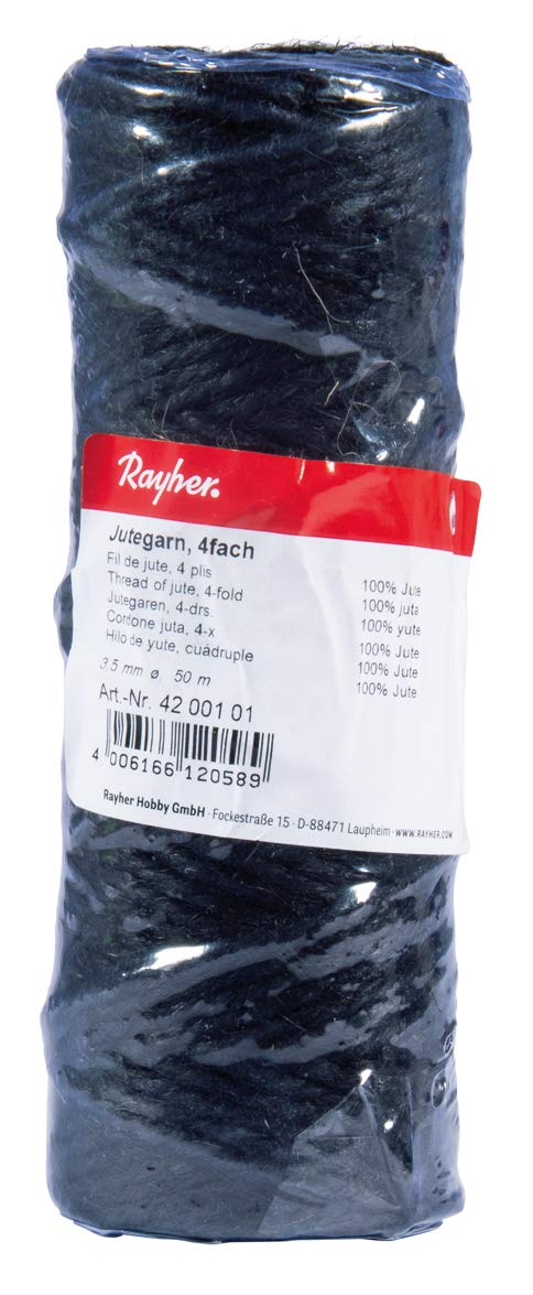 Rayher Thread, 3.5 mm Ø. 50 m, Black Meter
