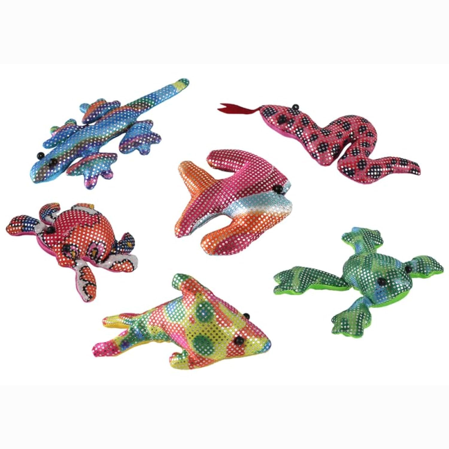 Jameitop – Lot De 6 Animaux En Peluche Garnis De Sable, Taille 8-11 Cm, Assortis