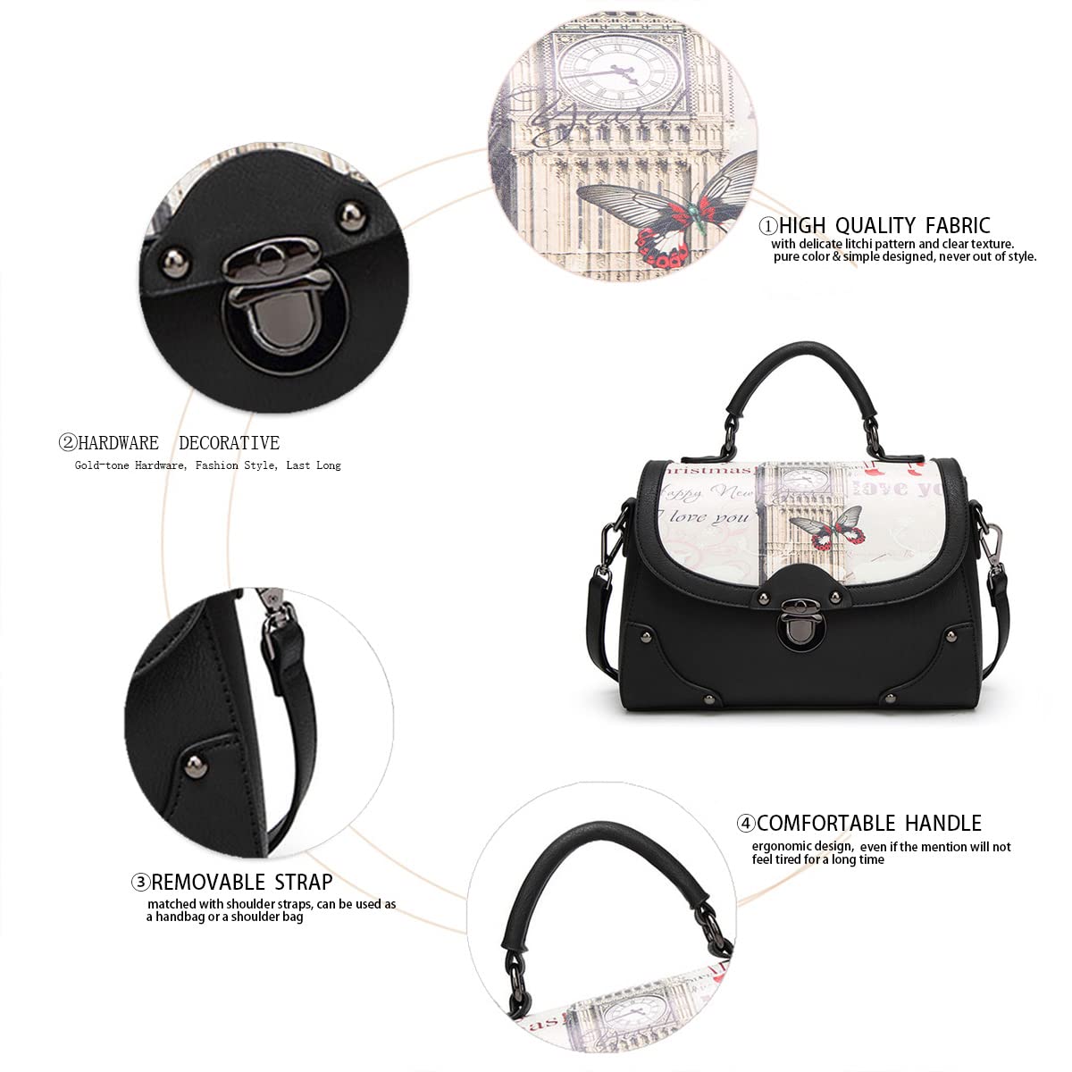 BUKESIYI Mujer Bolsos Bandolera Vestir Casual Bolsos de Mano Convertible PU Cuero Piel ES77152