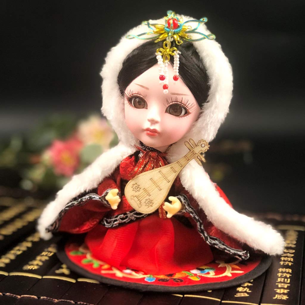 zxb-shopDesktop Decoration Chinese Style Peking Opera Characters Facebook Souvenir Doll Ornaments Hand Painted Statue Wang Zhaojun Figurine Crafts 6inch Home Office Decor