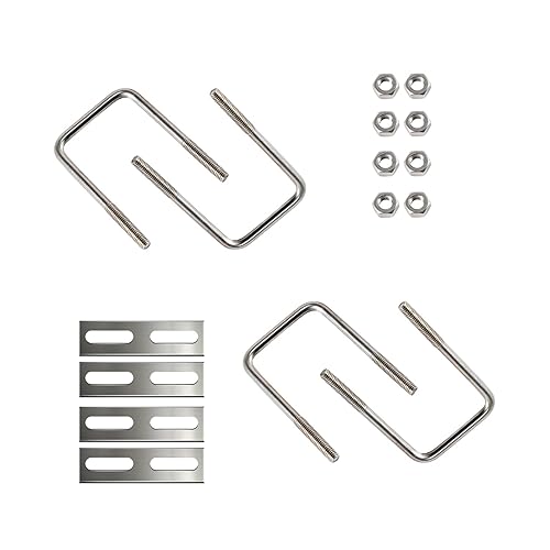 Miniatura 8 de Aopin Perno en U de acero inoxidable de 14 pulgadas de profundidad x 1-12 pulgadas de ancho x 2-14 pulgadas de largo, abrazaderas de antena de acero