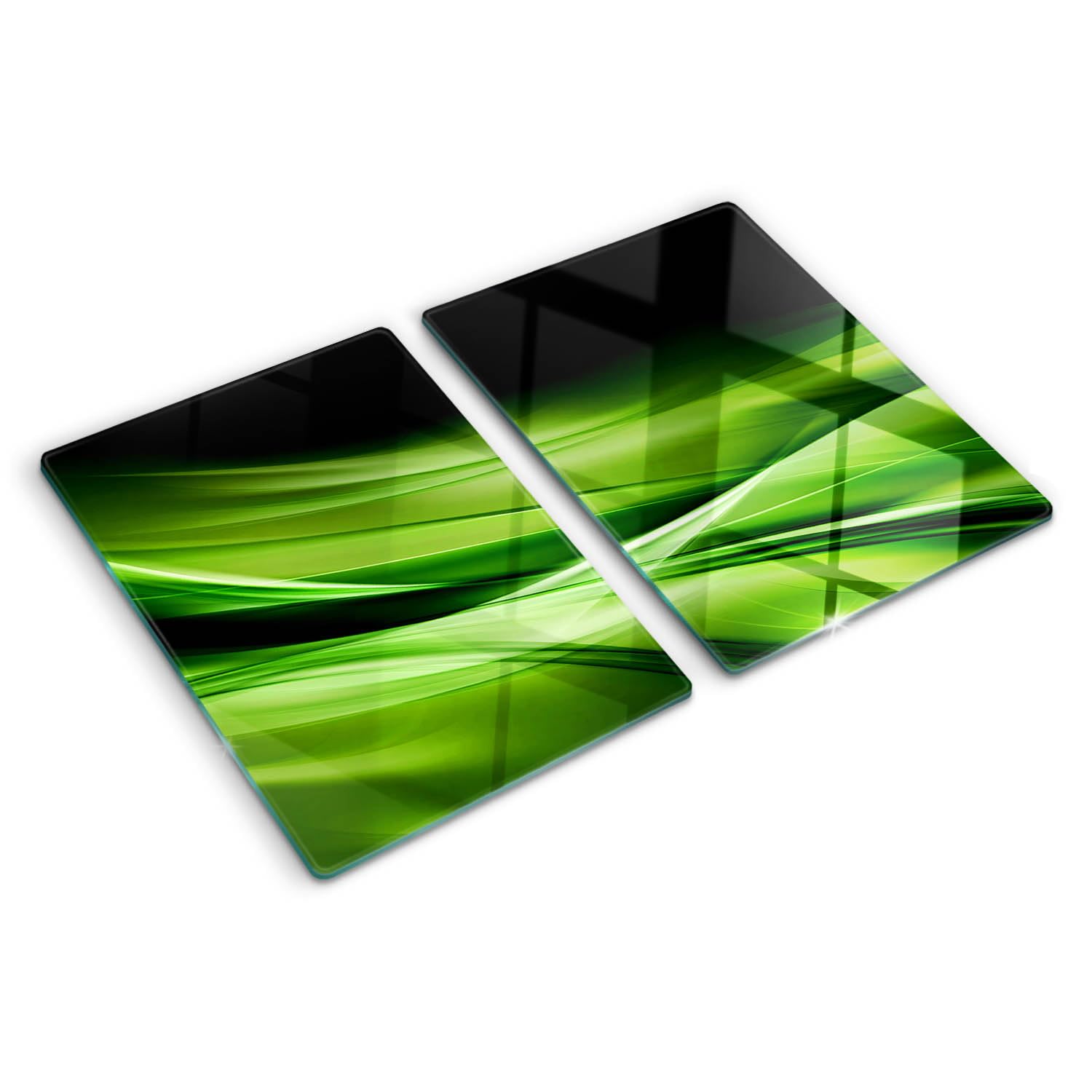 Planche à découper en verre vagues vertes pour sublimer la décoration de votre cuisine