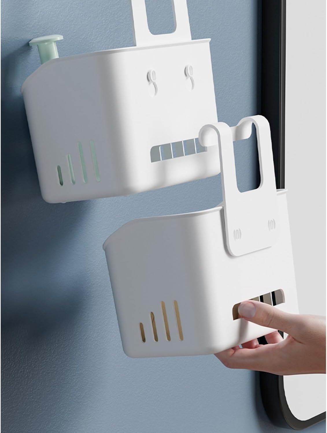 Basket Storage Basket, Shelf/suitable For Kitchen, Bathroom, Wardrobe Storage Basket/hanging Storage Basket(White,150 * 100mm)