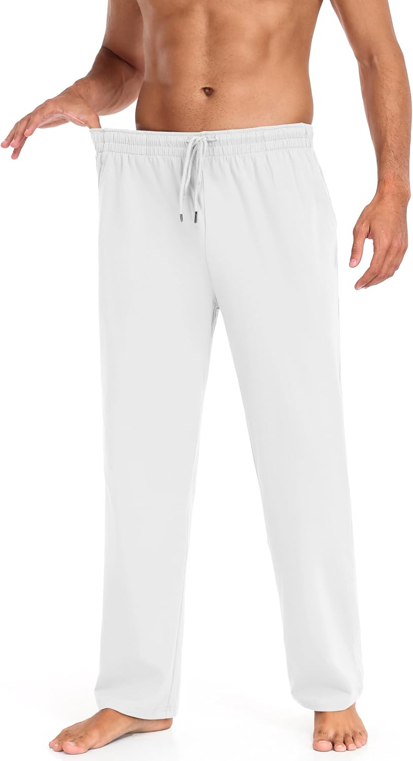 COOFANDY Men Cotton Yoga Pants Casual Sweatpants Jogger Open Bottom Lounge Pants with Pockets - Image 2
