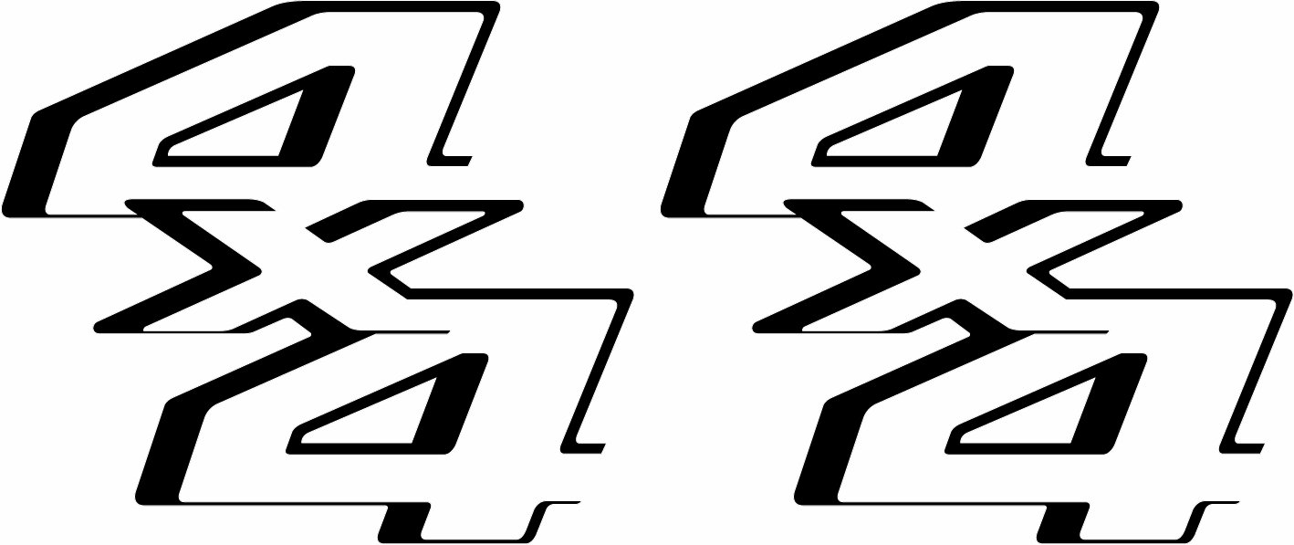 Replacement 4x4 Decals (Black) - 2011 to 2012 Fits Ford Truck Bed