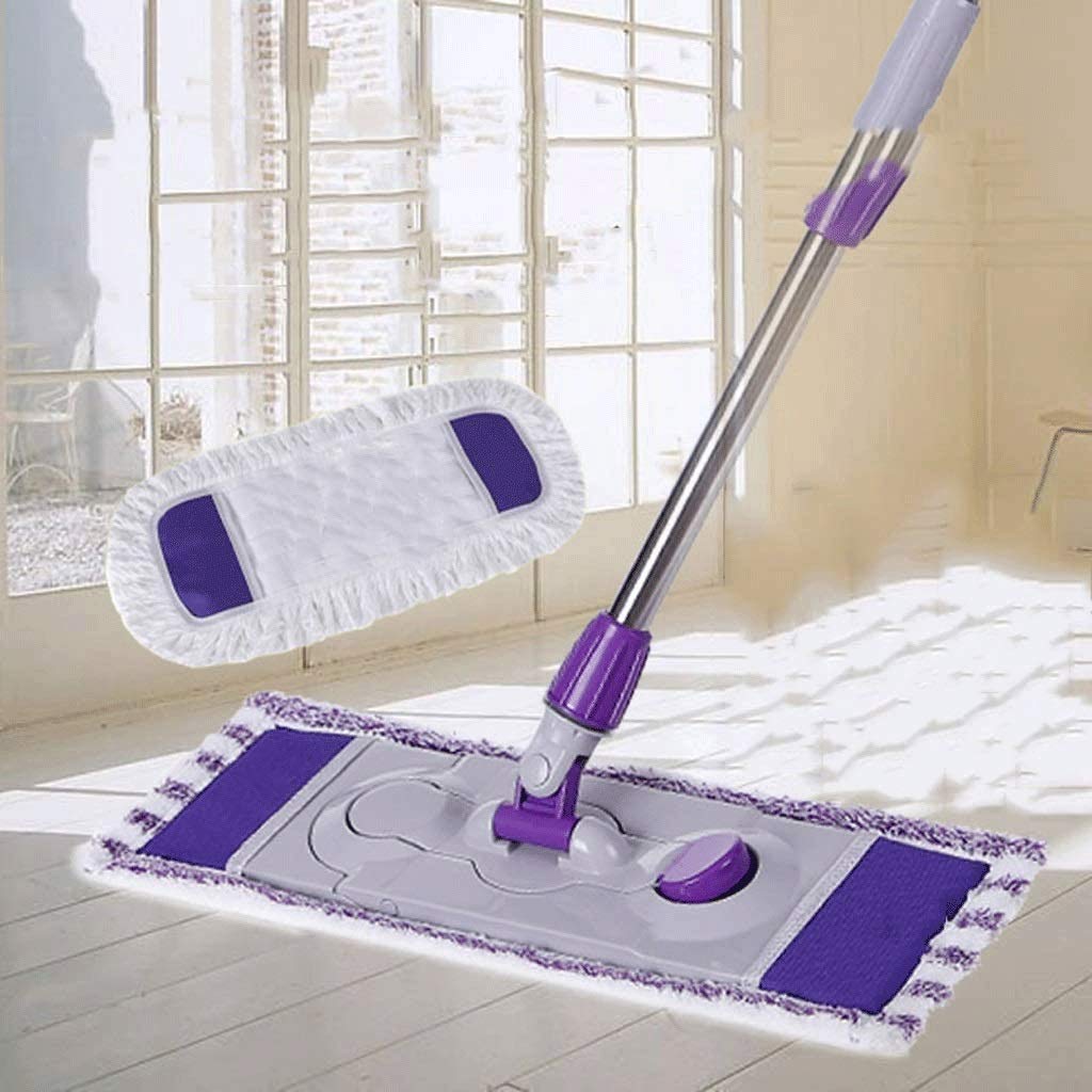 Trapeador de Polvo Morado, trapeadores de Microfibra para Limpieza de Pisos, con Mango Ajustable Extensible y Almohadillas Lavables para trapeadores