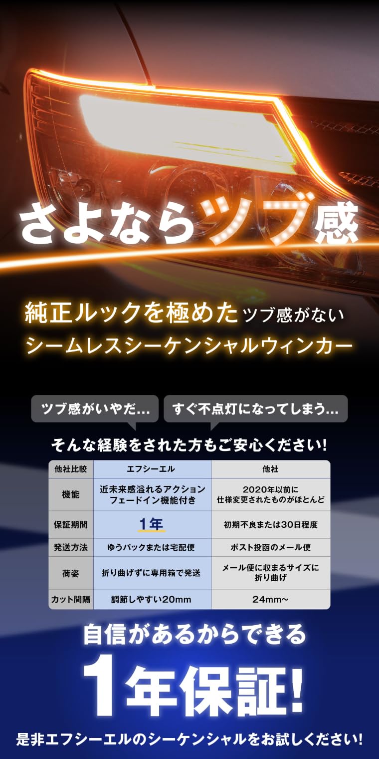 Amazon | fcl.(エフシーエル) シーケンシャルウインカー ledテープ