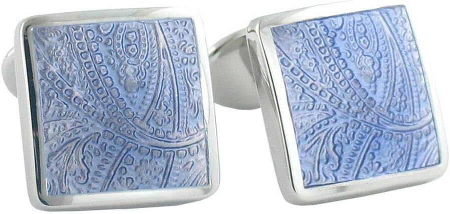 David Donahue Light Blue Paisley Cuff Links