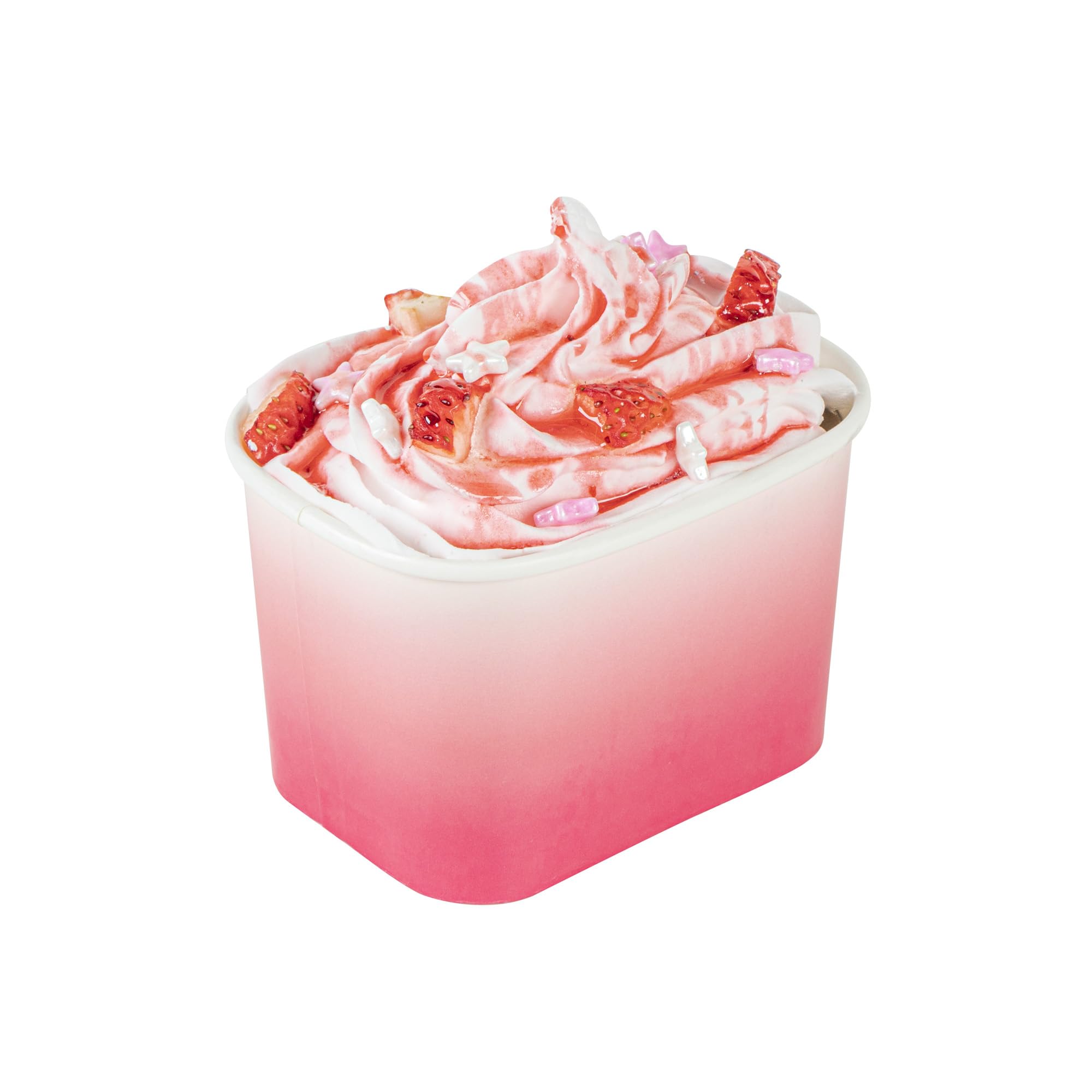 Restaurantware Paper Cups 50 Count 12 Ounce Square Disposable Ice Cream Containers, Leak-Resistant Paper Dessert To Go Cups, Hot And Cold Food, Durable Pink And White Ombre Design