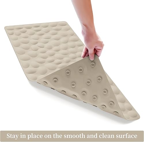 Miniatura 4 de OTHWAY Tapete de baño antideslizante de goma para niños y bebés, tapete de baño grande de 16 x 31.5 pulgadas para bañera con ventosas fuertes
