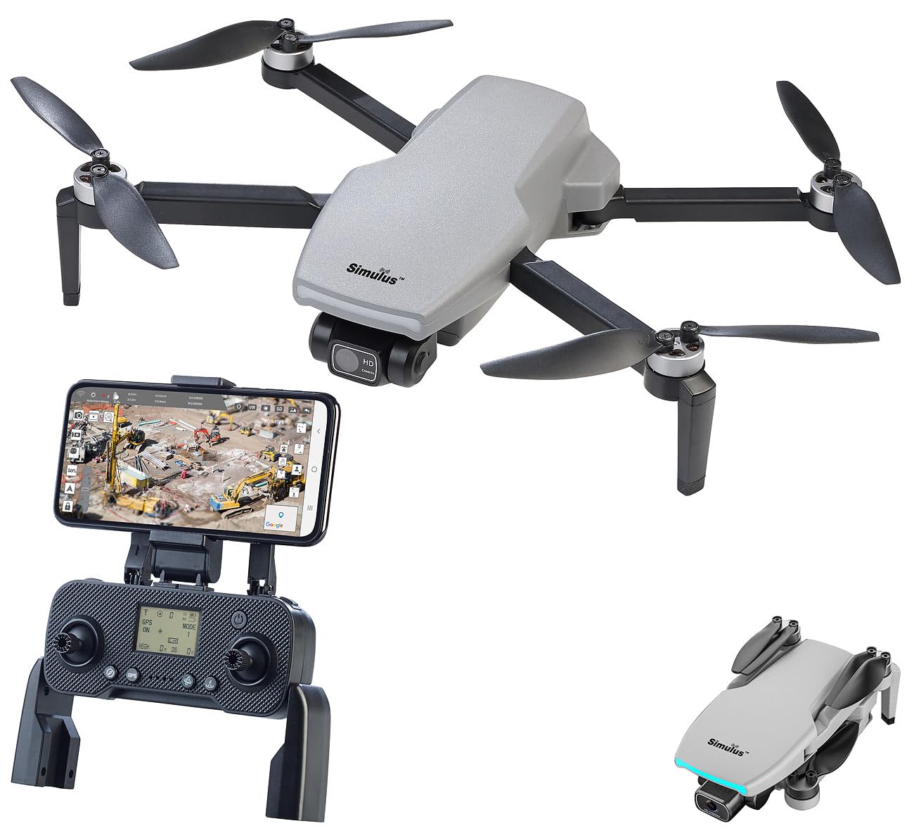 Simulus Drone GPS pieghevole GH-290.fpv con videocamera 4K, gimbal a 2 assi, motore brushless e Wi‑Fi