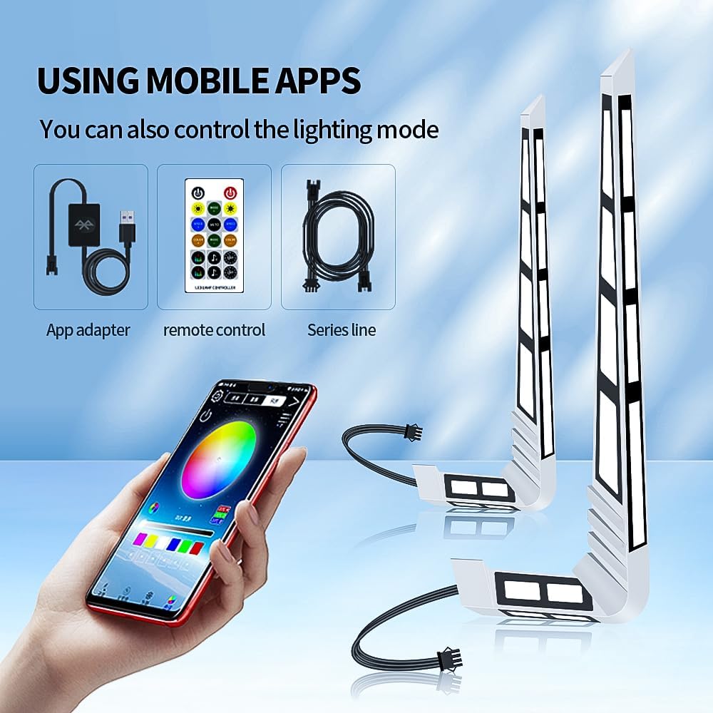 RGB Gaming Lamp with 16 Million Colors, USB Powered Flowing Light with Sound and Light Rhythm Mode, Table Corner Protection, APP Control Table Armored Lamp