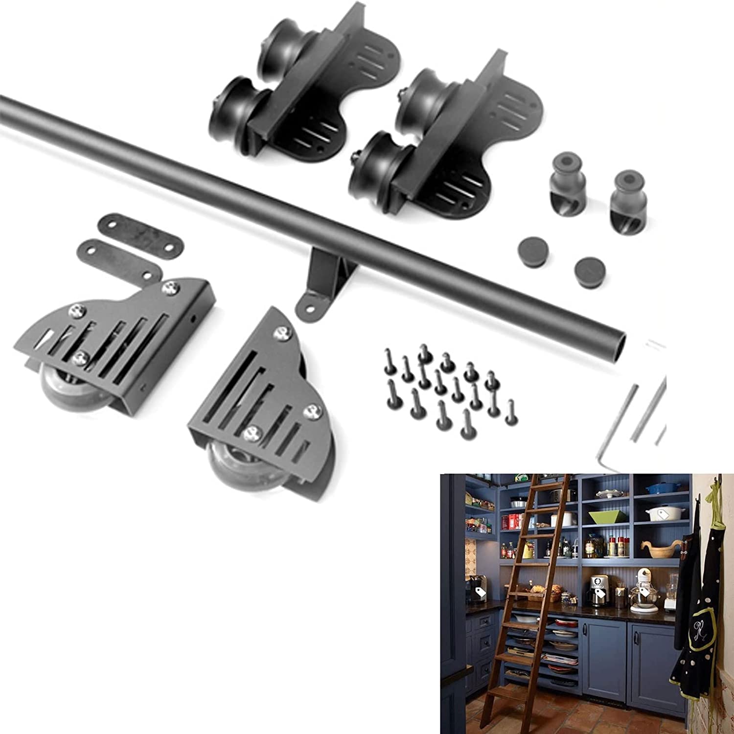 Kit de matériel pour échelle coulissante MObyat rail porte grange coulissante rétractable
