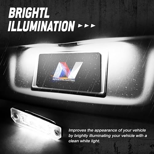 Miniatura 6 de Par de luces LED para matrícula compatibles con Mustang 10-14  09-19 Flex  08-11 Focus06-12 Fusion, 8T5Z-13550-B 6E5Z-13550-A, NVL-LPL-012