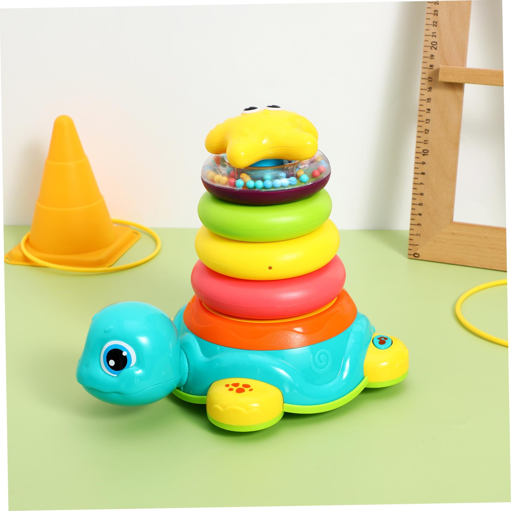 iplusmile Gioco Impilabile Tartaruga per Bambini Musica e Luci, in Plastica Sicura, per Casa e Viaggi, Sviluppo Sensoriale e Motorio per Famiglie