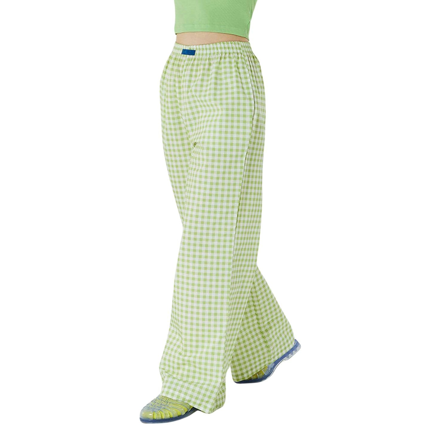chouyatou Womens Wide Leg Striped Pants High Elastic Waisted Wide Leg Palazzo Pants with Pockets