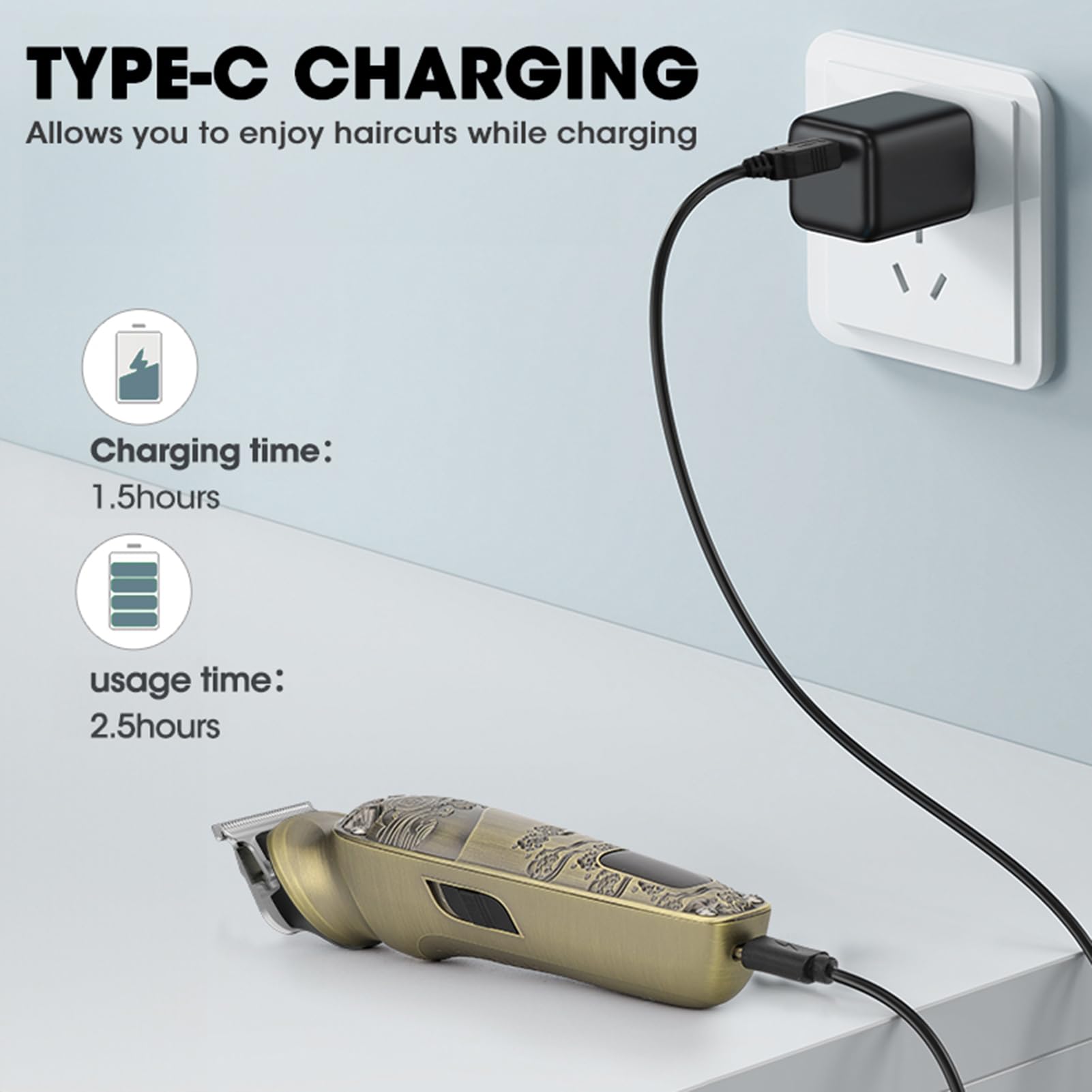 Terrimer per Capelli Elettrici 8 in 1, Rasoi per Capelli e Set di Dettagli con 8 Teste, Display LCD Intelligente e Motore Ad Alta Coppia