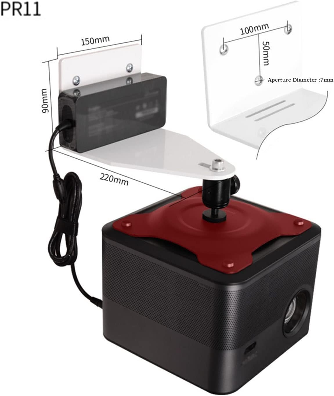 Projector Bracket Projector Ceiling Mount Universal Projector Aluminum Alloy Bracket 360°Adjustable Projector Stand for Home and Office Projector Stand Projector Holder (Color : PR11-Bla