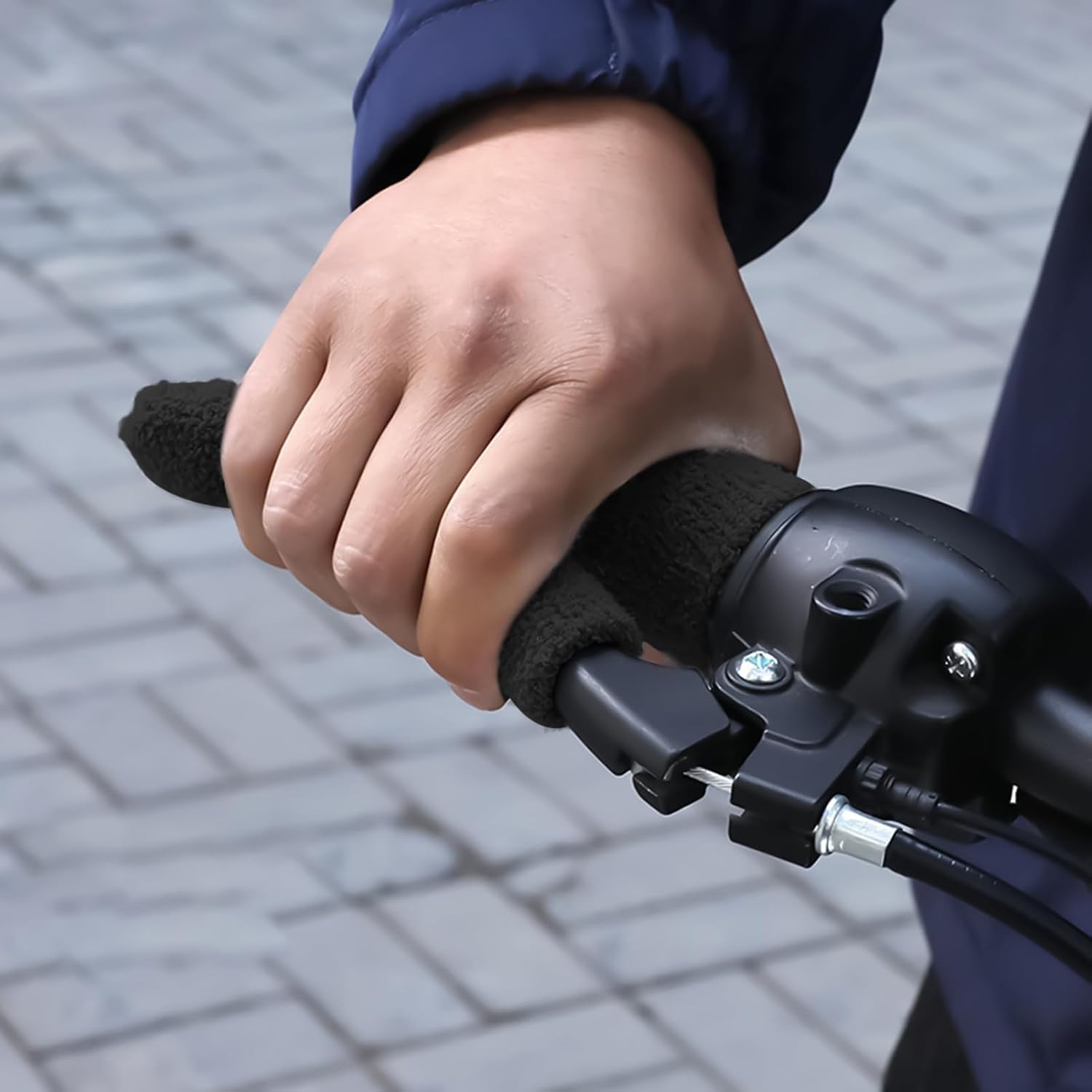 Soft Motorcycle Grips - Anti-Slip Soft Plush Wrap for Bike Handlebars, Includes Brake Lever Covers | Granule Fleece and Silicone Grip Protection for Adventure, Commuting, Short Trips, Men and Women