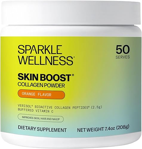 Sparkle Wellness VERISOL - Péptidos de colágeno hidrolizados bioactivos Suplemento de colágeno en polvo con vitamina C para la salud de la piel, el