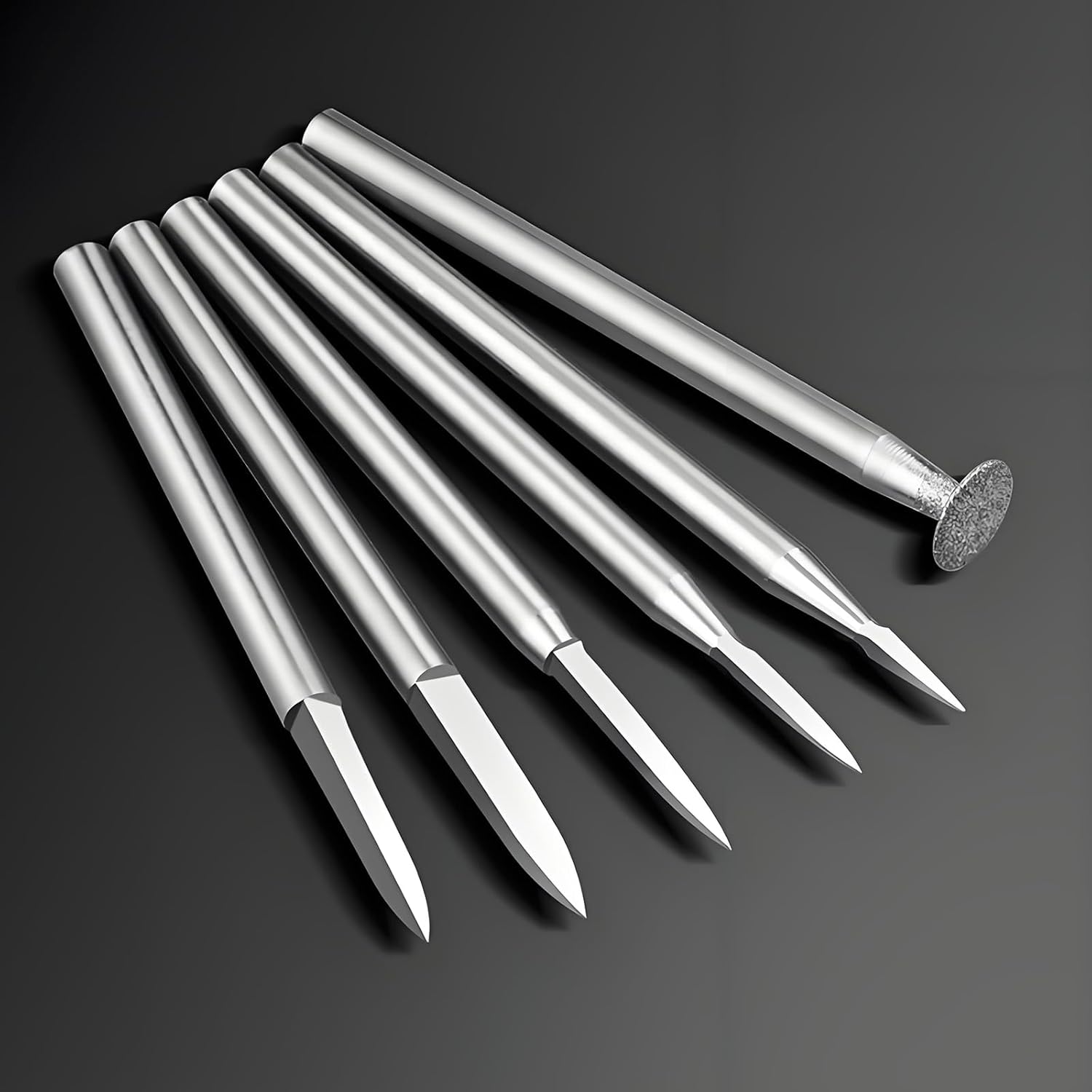 Wood Carving Tool KitFive Different Drill Bits, DIY Carving Crafts Shape 3mm Shank Diameter,Sturdy Steel Culpture Engraving Tools (Five-Star Knife)