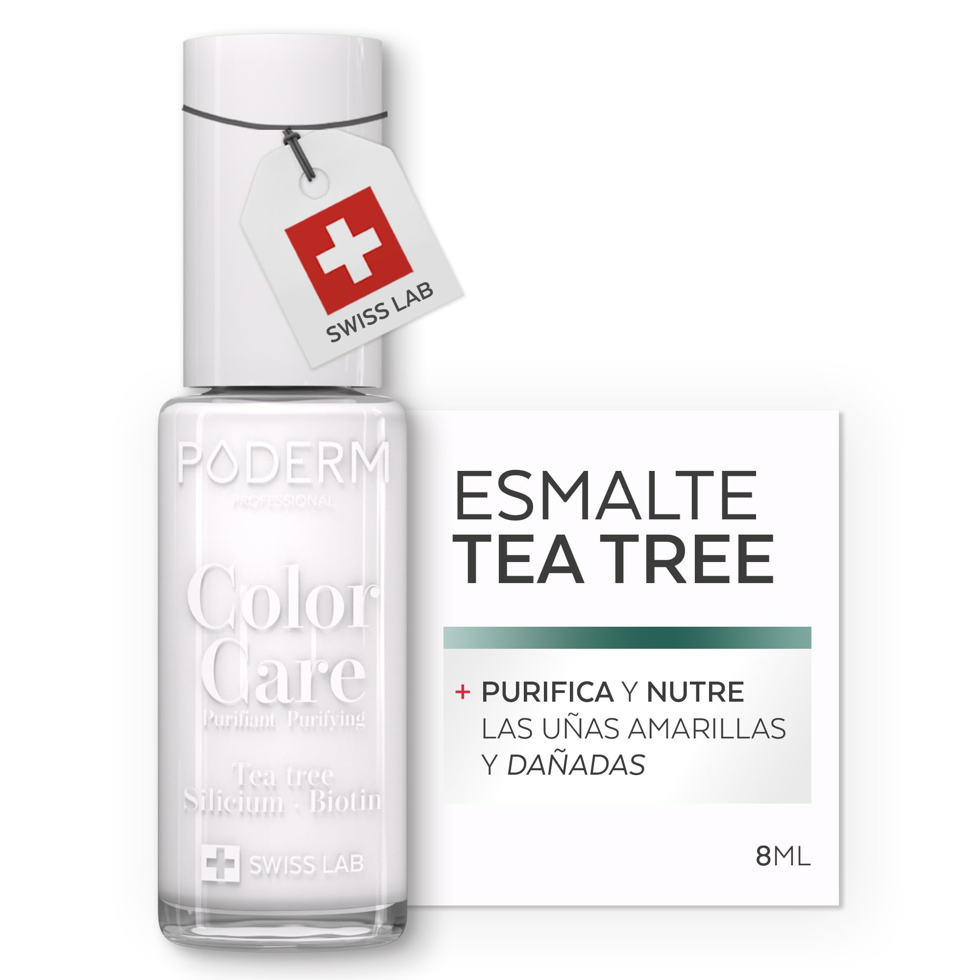 Poderm Esmalte Antimicótico para Uñas - Rojo Negro – 8 ml | Antifúngico con Tea Tree, Silicio y Biotina | Fortalece, Repara y Cubre las Uñas Amarillas y Dañadas | Creado por una Podóloga en Suiza — view 11