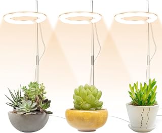Atrusu Upgraded Grow Lights for Indoor Plant,3 Head Full Spectrum Plant Grow Lights with Auto On/Off Timer 8/12/16 Hour, Plant Halo Lights for Plants Growth,Nepenthes, Idea for Small Plant Home Office