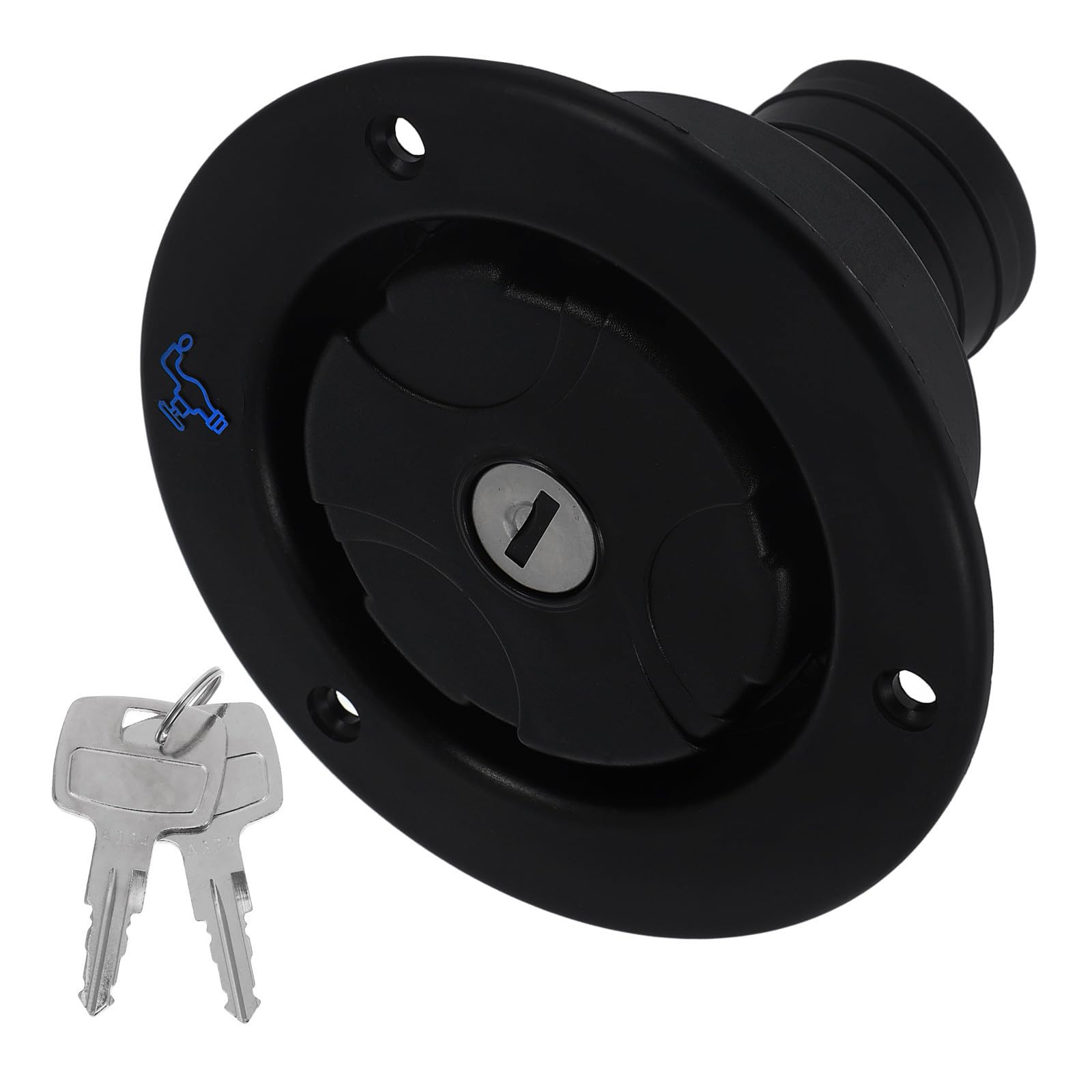 Tapa de Agua para Autocaravanas y Campers de Abs, Fácil Llenado y Reemplazo, Entrada de Agua por Gravedad para Rv, Color Negro, Diseño Simple y Elegante, Adecuado para Sustituir