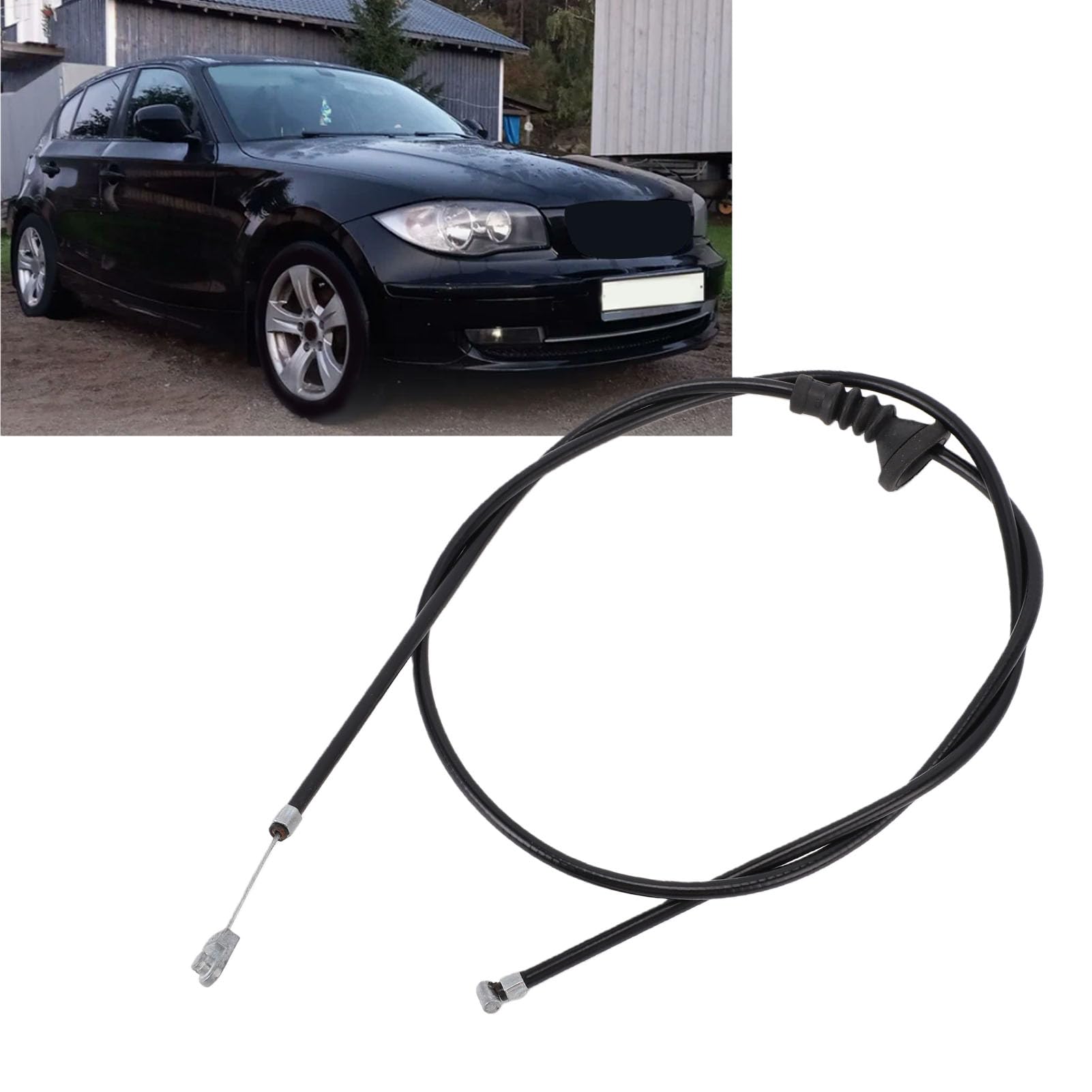 Annadue Cable de Liberación del capó, Reemplazo del Cable de Liberación del capó del Motor para E87 E90 51237060529, de Cierre del del Automóvil de Alambre de Acero para Serie 1 3