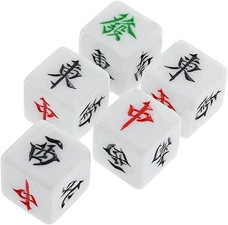 Totority 5Pcs 22Mm Acessórios De Dados Mahjong Layouts De Dados Dados De Jogo Acessórios De Mahjong Conjunto De Acrílico A Granel Dados De Jogo Dados Pequenos Dados Grandes Dados De