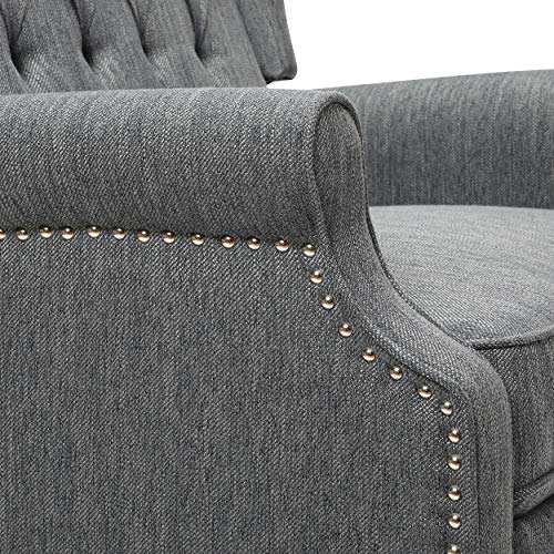 Sillón Tufted Tapizado Gris miniatura 7