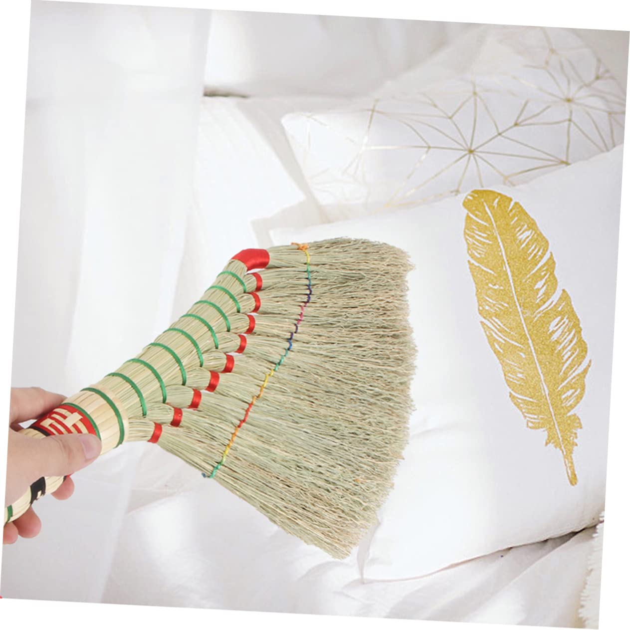 Healeved 2pièces Broom Woven Style Chinois pour Nettoyage De Maison Balai à pour Bureau Et Voiture Outil Pratique De Dépoussiérage Et Entretien Domestique