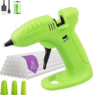 Cordless Hot Glue Gun, Glue Gun Cordless & Rechargeable, Cordless Gun Glue, USB Glue Gun with 30 Glue Gun Sticks & Battery Operated & Charger Glue Guns Kit for Crafts DIY Arts Home Repairs
