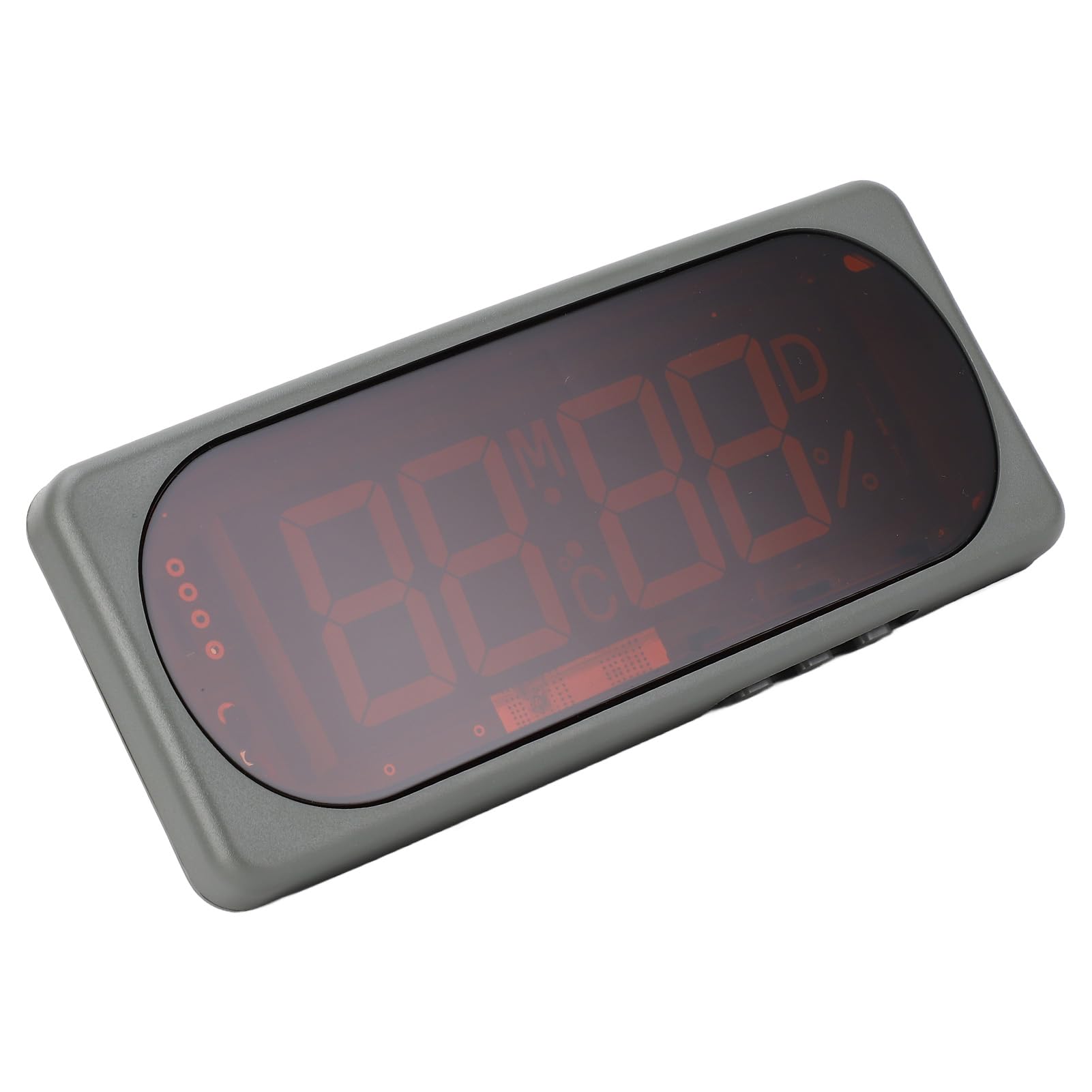 Reloj Electrónico para Coche con Termómetro e Higrómetro Digital, Pantalla LED de Fecha Hora Temperatura Humedad, Rango - 19℃ a 75℃, Montaje Empotrado o Colgante para Vehículos y