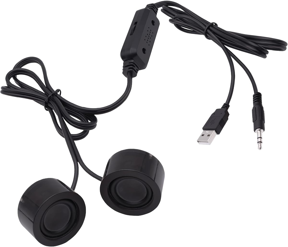 USB Mini Computer Speakers for Desktop Laptop Small PC Speakers | 1.2M,Volume Control Adjustment,with USB-Powered/3.5mm TRS Stereo Jack,for MP3 Phone