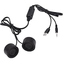 USB Mini Computer Speakers for Desktop Laptop Small PC Speakers USB-Powered 3.5mm TRS Stereo Jack with Volume Control Adjustment for MP3 Phone-1.2M/3.9FT