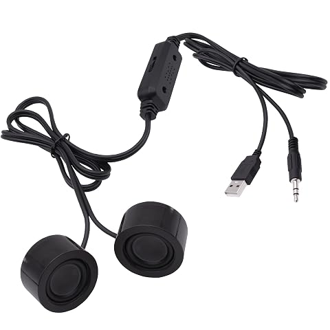 USB Mini Computer Speakers for Desktop Laptop Small PC Speakers USB-Powered 3 5mm TRS Stereo Jack with Volume