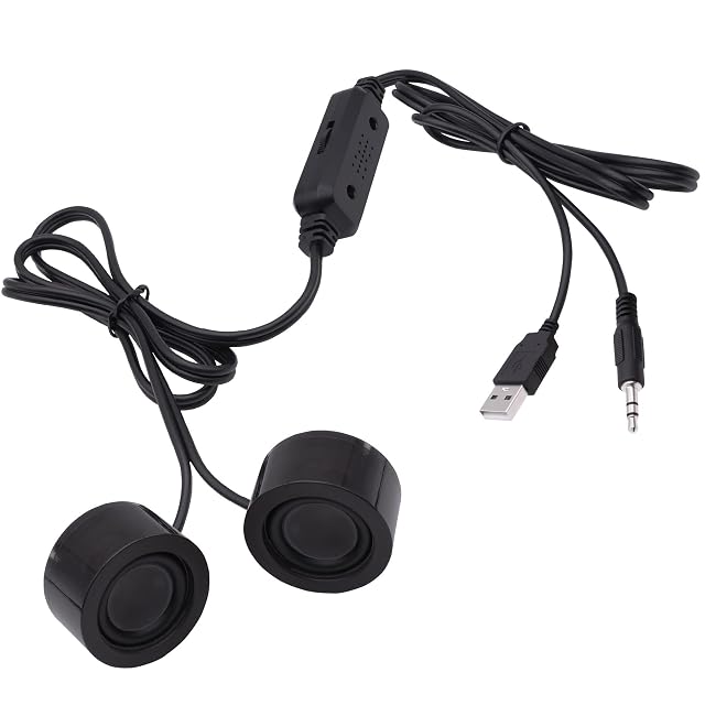 USB Mini Computer Speakers for Desktop Laptop Small PC Speakers USB-Powered 3 5mm TRS Stereo Jack with Volume