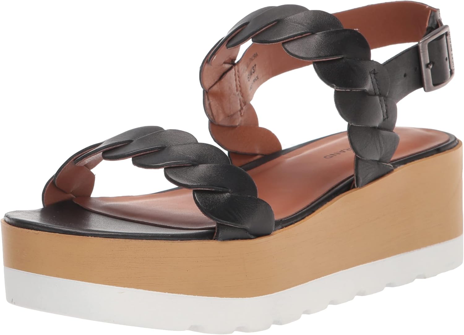 Lucky Brand womens Vellenora Wedge Sandal Platform, Black, 5.5 US