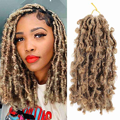 3 Packs Butterfly Locs Crochet Hair Distressed Locs Crochet Braids Bob Distressed Locs Crochet Braids Soft Natural Pre Looped Short Distressed Faux Locs Crochet Hair(3Packs #27)