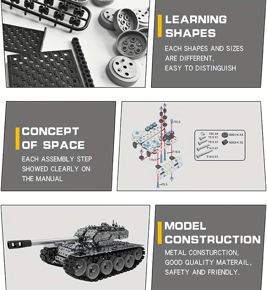 Amazon.com: HI-REEKE 3D Metal Puzzle Set, Military Battle Tank