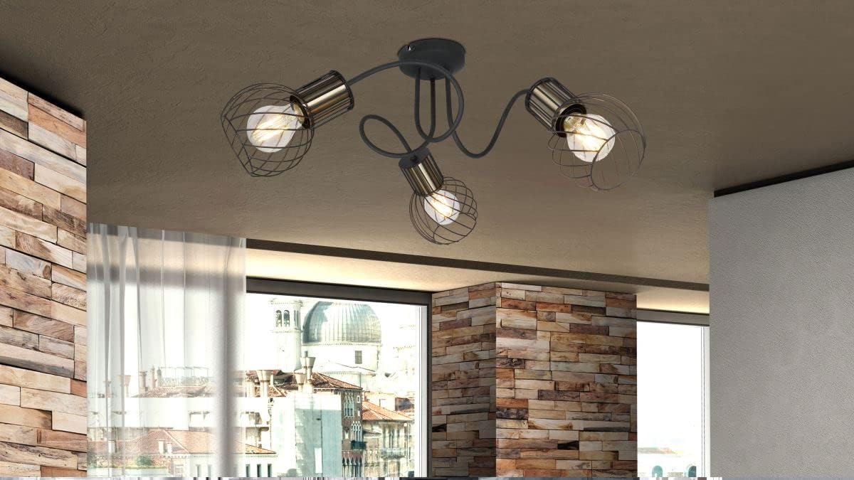 Globo Rondell Retro Ceiling Spot Lamp installed in a room, illuminating the space