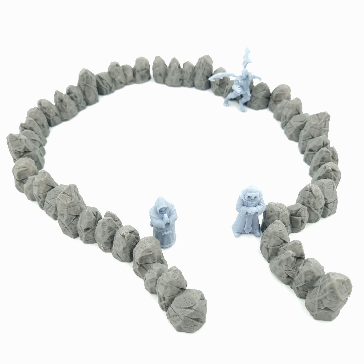 QP3D - Bâtiment de piliers en ruine de bataille, paysage de terrain pour table et RPG 28-32 mm